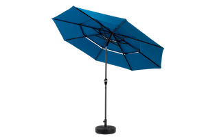 Aluminium 10ft 3 Tier Auto-tilt Outdoor Patio Umbrella - Dark Blue