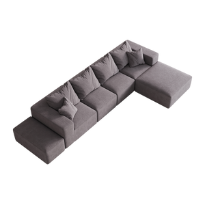Modern Upholstered Sectional Boneless Couch Set