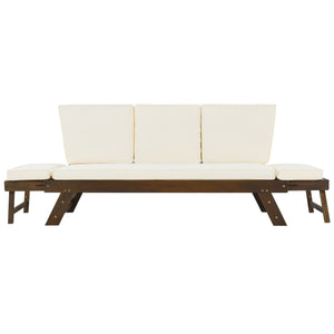 TOPMAX Outdoor Adjustable Patio Wooden Daybed Sofa Chaise Lounge