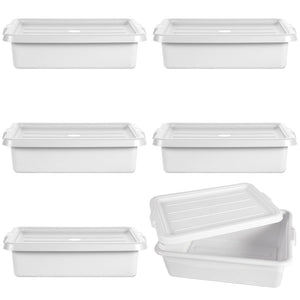 Commercial Meat Tubs with Lids - 6-Pack