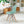 2 Pcs Modern Plastic Hollow Chair Set with Wood Leg-Green