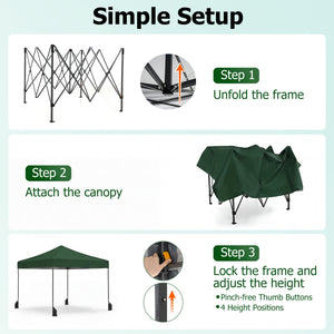 9.5 x 9.5 Feet Pop up Canopy Tent with Adjustable Heights