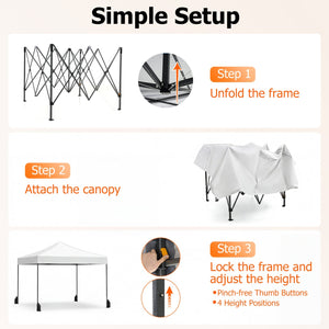 9.5 x 9.5 Feet Pop up Canopy Tent with Adjustable Heights