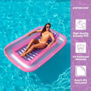Swimline 71" Swimming Pool Inflatable Suntan Tub Float Lounge Chairs (3 Pack)