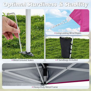 Pop Up Canopy Tent 9x9 ft with Carry Bag and Stakes