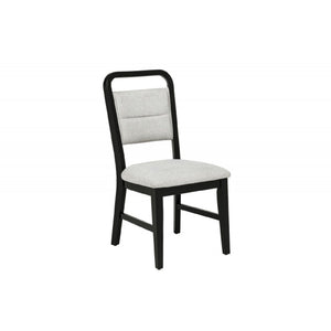 Dining Kitchen Side Chair With Curved Back Design (Set of 2) - Black / Gray