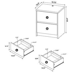 Geary - 2 Drawer Nightstand With LED Lights And USB Charging Ports