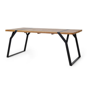 Zora Dining Table Industrial & Iron Table - Black