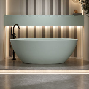 57'' Freestanding Bathtub Resin Stone Soaking Bathtub