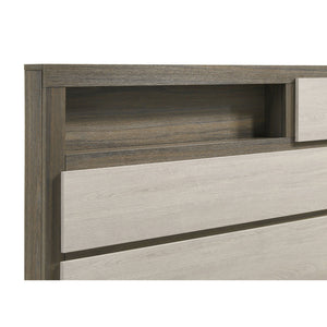 Eastern King Bed Bookcase Headboard With Hidden Storage - Oak