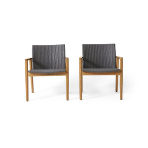 Tranquilize Outdoor Wooden Club Chair Set of 2 - Light Brown