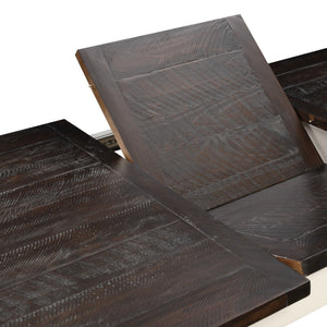 Dining Table With Leaf, Expandable - Brown