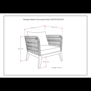Santiago - Outdoor Conversation Chair - Slate Gray