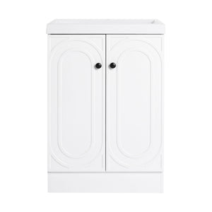 Contemporary Freestanding Bathroom Vanity With Resin Sink & Soft-Close Cabinet Doors