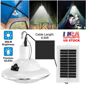 Solar Camping Light Hanging LED Bulb Lamp Portable Lantern Emergency Light W/ Remote Control 3 Modes Hooking For Patio Tent Garden Fishing