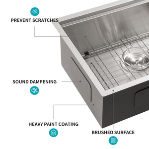 Undermount Workstation Kitchen Sink Stainless Steel Single Bowl