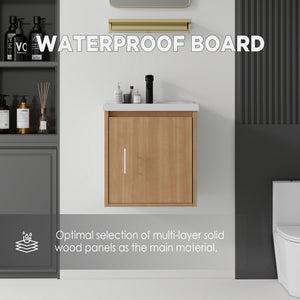 20 Inch Floating Bathroom Vanity with Sink, Soft-Close Door, Ceramic Sink, Plywood