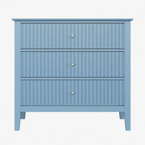 Fluted 3 Drawer Nightstand With Soft Close Slides