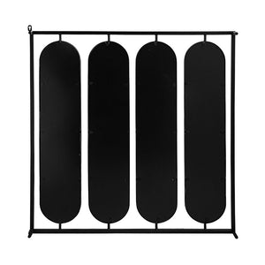 Large 4 Oval Wall Mirror With Square Frame, Home Decor For Living Room, Bedroom, Entryway, Office - Black