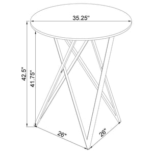 Halverson - Round Top Bar Table - White / Silver