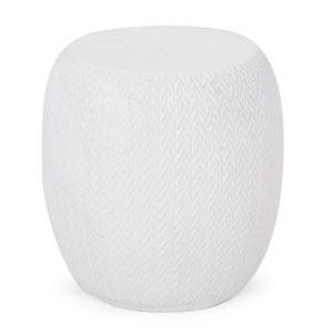 Outdoor Lightweight Concrete Side Table - Antique White