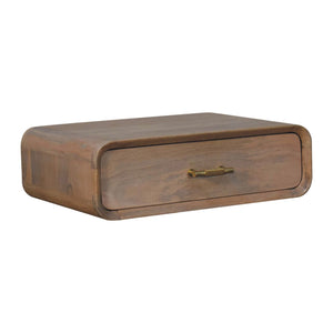 Solid Wood Sonoma T-Bar Wall-Mounted Nightstand, 1-Drawer