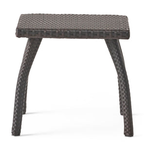 Luminant Outdoor Side Table With Iron Frame - Brown