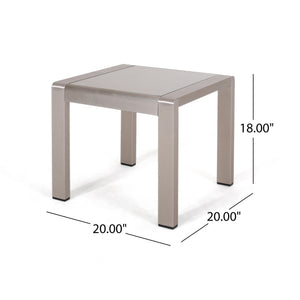 Cape Coral Contemporary Side Table With Frosted Glass Top