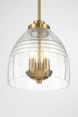 Ember - 3 Candle Lights Chain Pendant - Clear / Gold