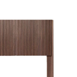 Queen Headboard Only, Fluted Panel Design - Walnut