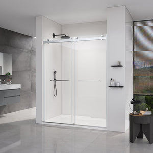 Double Sliding Frameless Soft-Close Shower Door