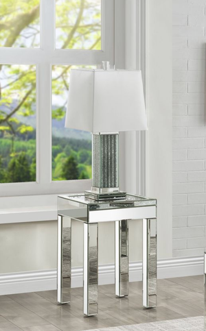 Noralie Mirrored & Faux Diamonds End Table