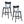 Wooden Bar Chairs Set of 2, Modern Soft Upholstered Kitchen Island Chairs