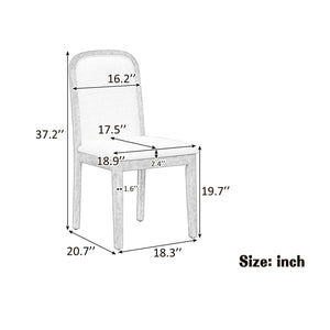 TREXM Vintage Style Dining Chair Set with 4 Upholstered Chairs