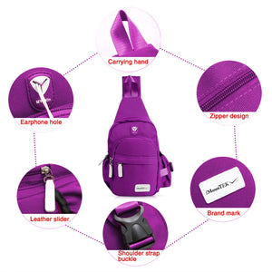 Unisex Sling Backpack Nylon Chest Shoulder Crossbody Bag Travel Sports Cycle Knapsack