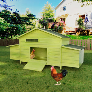 11.12 ft² Large Wooden Chicken Coop with Nesting Boxes & Perch