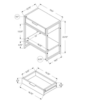 Accent Side Table, Storage Drawer, Spacious Tabletop