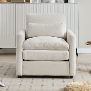 Cozy Upholstered Cushion Armchair For Living Room