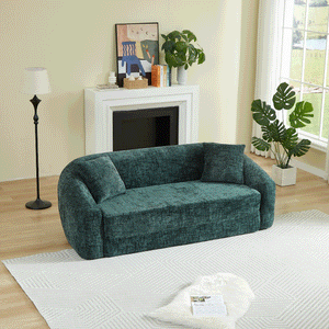 87-Inch Curved Convertible Sofa Recliner