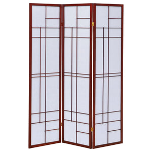 Colby - 3-Panel Folding Floor Screen - Brown / White