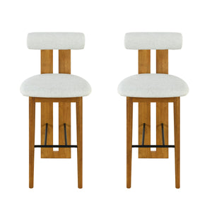 Renee Indoor Wooden Upholstered Barstool