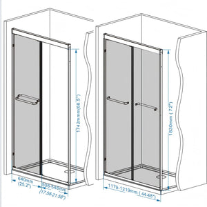 Double Sliding Shower Door With Explosion Proof Film