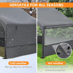 Extra Large Outdoor Dog House Tent 4x4x3ft with Mesh Windows