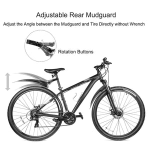 Bicycle Fender Set Adjustable Front Rear Mud Guard Mountain Bike Mudguards Splashboard Fit for 24\'\'-26\'\' Bikes