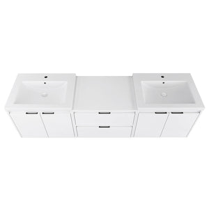 72" Bathroom Vanity With Resin Sink, Soft Close Doors, and 1-Side Cabinet