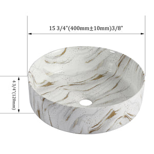 Ceramic Round Above Counter Bathroom Sink Art Basin