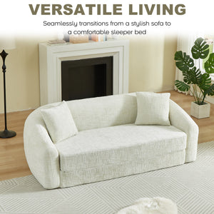 87-Inch Curved Convertible Sofa Recliner