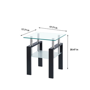 Luxury Modern Tempered Glass Coffee Table with 2 Layers