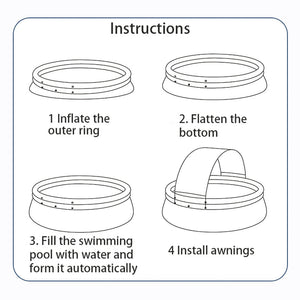 141.73in x 29.92in Outdoor Inflatable Swimming Pool
