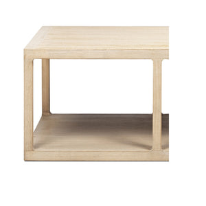 Ellis 48" Reclaimed Wood Open Frame Coffee Table with Lower Shelf